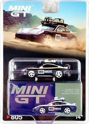 Mini GT 1:64 Porsche 911 Dakar Rallye Design Package   White / Blue    #805