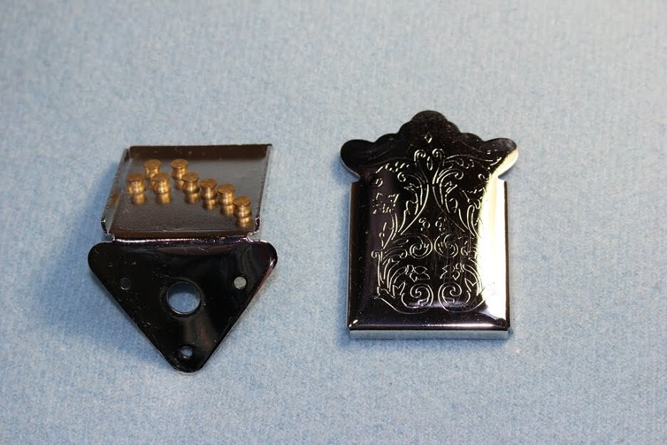 Mandolin Rosewood Bridge+tailpiece Bridge Chrome Flower Pattern with