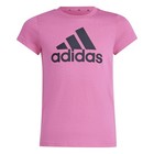 Adidas Essentials New Icon Children Tee Kids Pink Short Sleeved T Shirt IZ3469