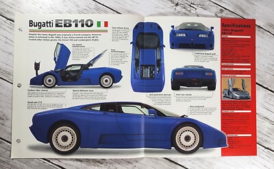 1992-1995 Bugatti EB 110 Spec Sheet Brochure Photo Poster Dream Machines