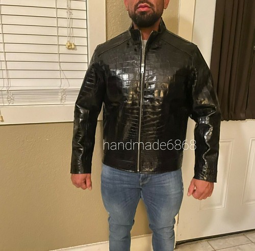 Black Men's Real Crocodile Leather Skin 
