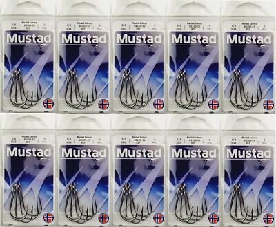 Mustad 95160-SS Stainless Steel (size: 5/0, 10pks/ 50pcs) Closed Eye Siwash Hook