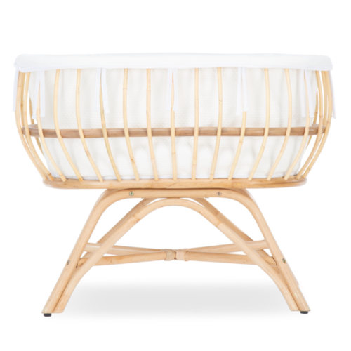 Aria Rattan Baby Crib, Mattress & Liner - 0-6months Bedside Co-Sleeping Cradle - Picture 11 of 11