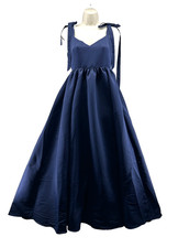 Sachin & Babi Elanor Dress Size 2 Navy Tie Straps Bows Taffeta Formal Evening