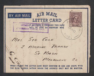 Australia 1943 WW2 Letter Card Army PO 0110 Postmark Brisbane QLD