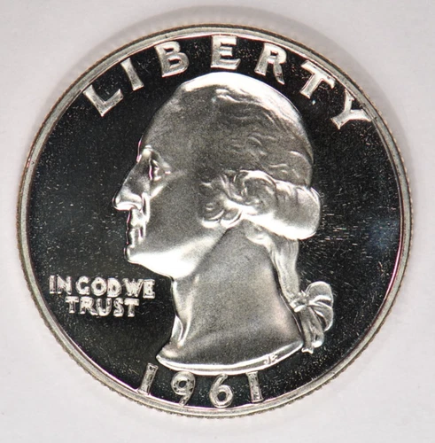 1961 Washington Quarter Proof Frosty Coin 25C Ungraded C21