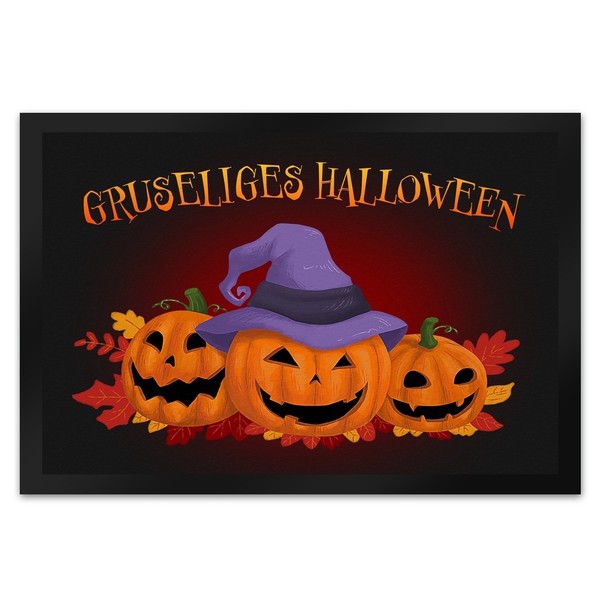 Gruseliges Halloween FußMatte XL In 40X60 Cm Mit HüBschen KüRbissen-image