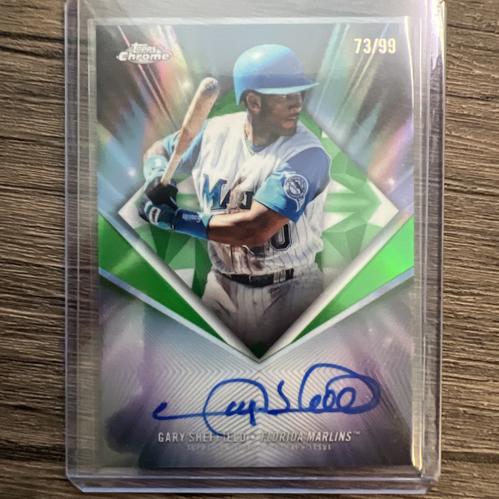 2026 Topps Chrome Gary Sheffield 75th Diamond Autograph Green /99-Marlins!