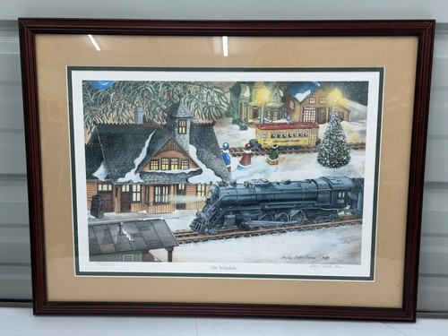 ANGELA TROTTA THOMAS, ON SCHEDULE - PRINT #429/850 FRAMED VINTAGE