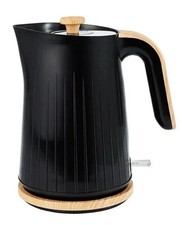 George Home Black & Wood Scandi Textured Kettle 1.7L Kitchen Appliance 3000W