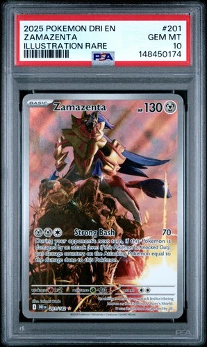 2025 POKEMON DRI EN-DESTINED RIVALS ILLUSTRATION RARE #201 ZAMAZENTA PSA 10