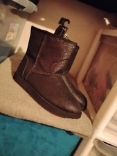 Woman's Black With Silver Sparkle Boots