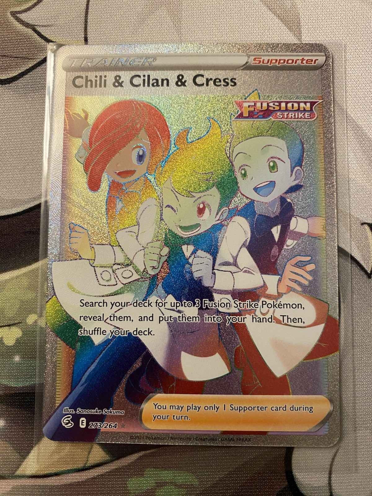 Pokémon TCG Chili & Cilan & Cress 273/264 Secret Rare Fusion Strike SWSH08 NM