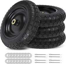 13 Inch Flat Free Wheels Tires 4.00-6 Solid Replacement with 13 - 4P 