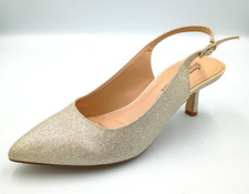 American Glamour Badgley Mischka Lenora Light Gold Women's Size 7 M NEW READ 