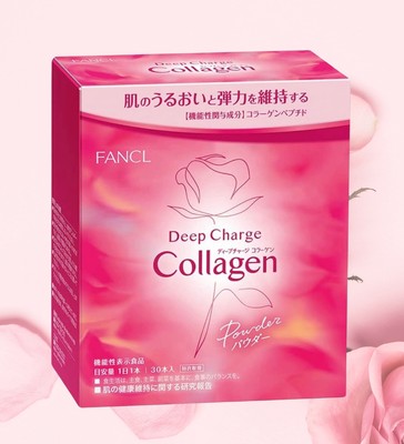 Anti-aging Fish Collagen Rose Extract Vit C FANCL Deep Charge Powder 30 Days