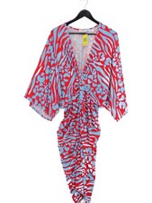 Flounce Wrap Midi Dress UK12 in Red