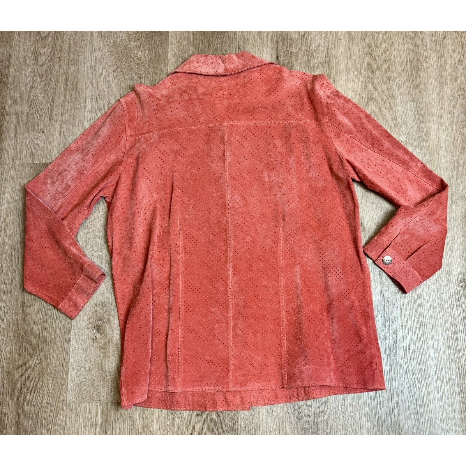 Chicos Women's Leather Button Down Jacket Shirt C… - image 6