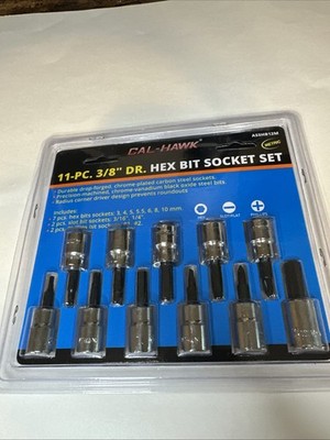 Cal-hawk 11-pc. 3/8  DR.  Hex Bit Socket Set Metric