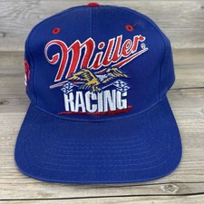 Vintage NASCAR Hat Cap Snapback Blue RUSTY WALLACE Miller Racing Beer Penske 90s