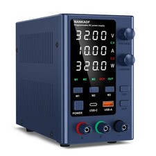 DC Power Supply 0-32V 0-10A Lab DC Power Supply Variable with Memory Storage