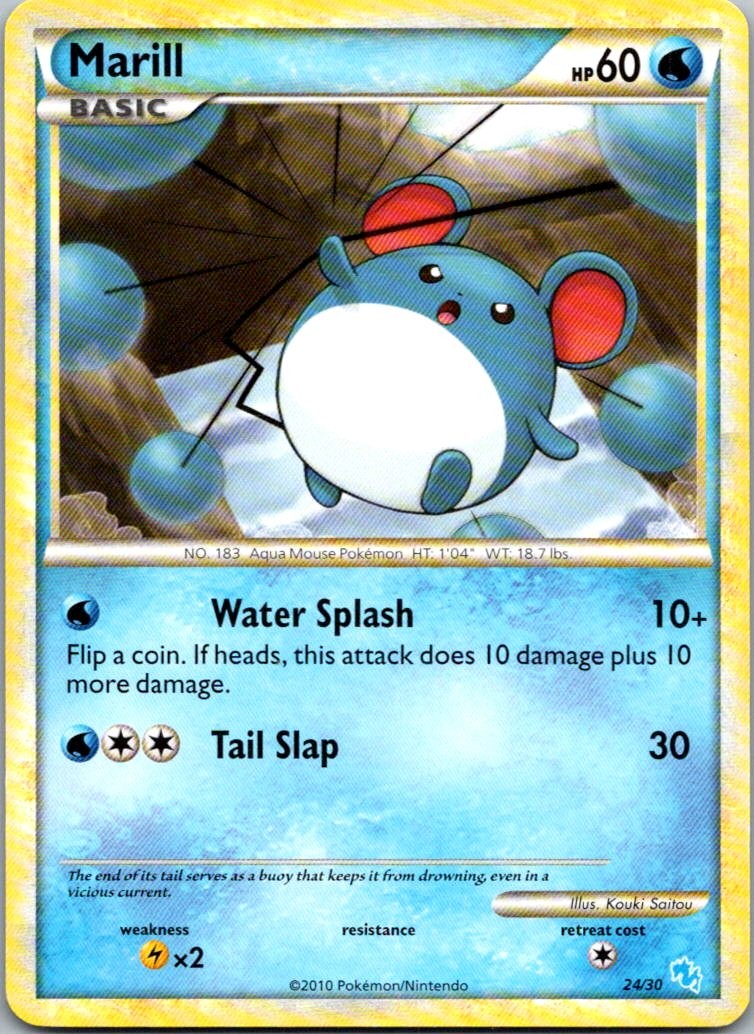Marill (#24) Common HGSS Trainer Kit: Gyarados & Raichu 24/30 HP