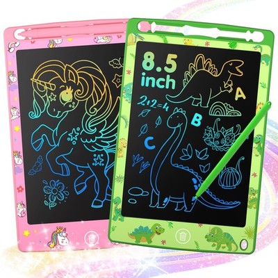 2 Pack LCD Writing Tablet for Kids 8.5 Inch Colorful Doodle Board Drawing Tablet