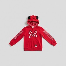 Polka Dot Bow Disney Minnie Mouse Kids Zip-Up Hoodie