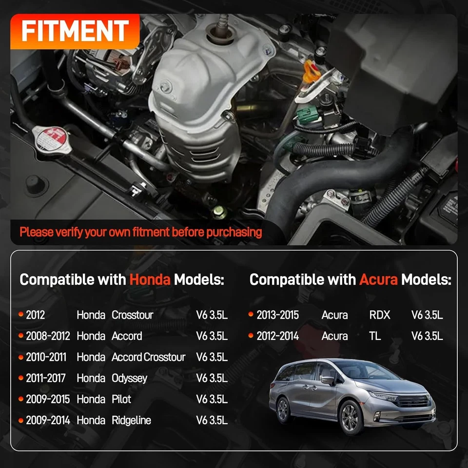 Juego de 2 cubiertas de válvula para Honda Odyssey 2008-2017 08-2012 Accord Crosstour 3,5 L Foto 2 de 4