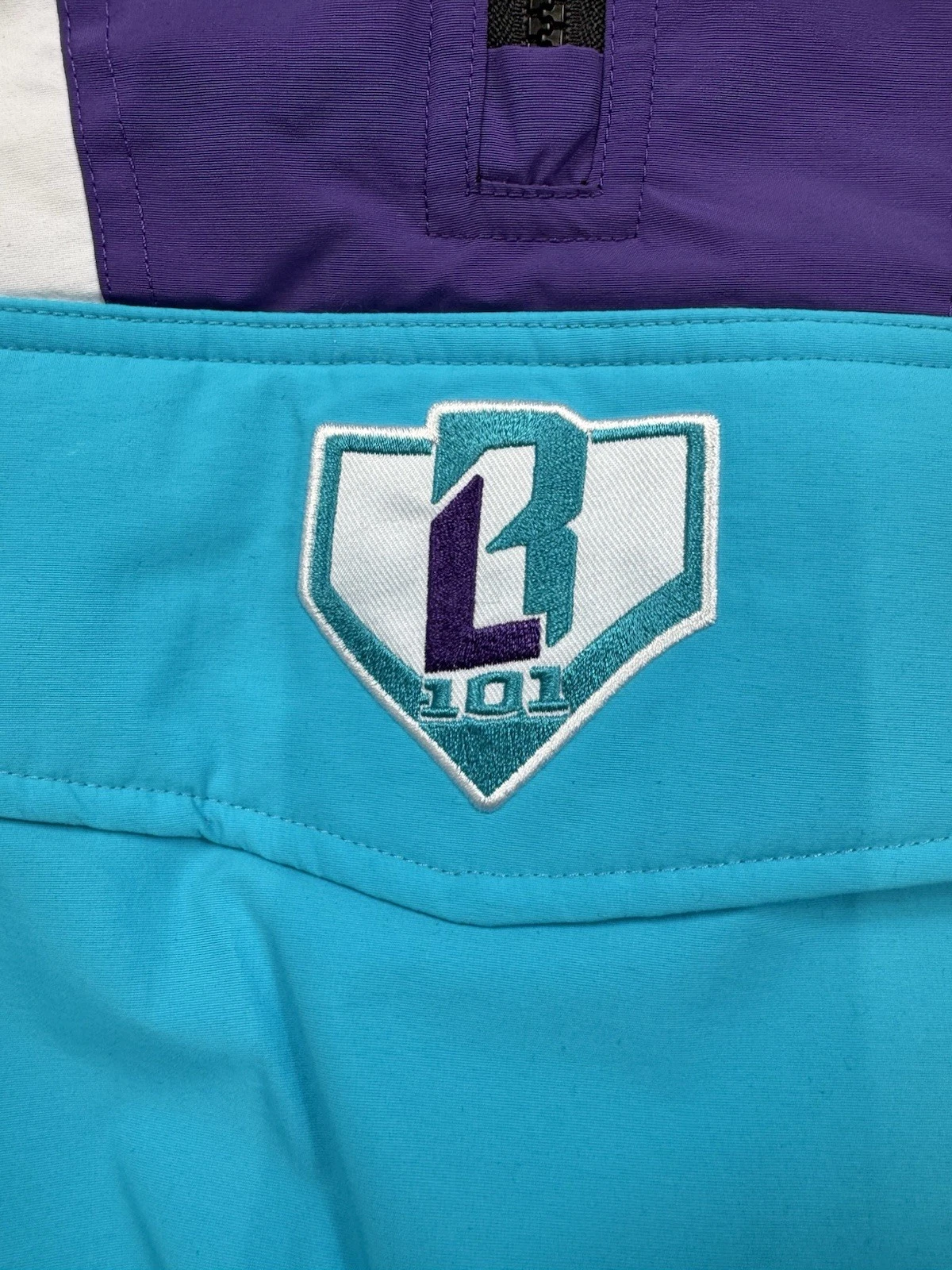 Baseball Lifestyle 101 BL101 Colorblock Pullover Jacket Blue/Purple Size S New image 4