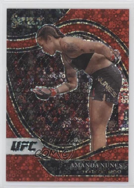 2021 Panini Select UFC Octagonside Red Disco Prizm 177/199 Amanda Nunes #216 ms9