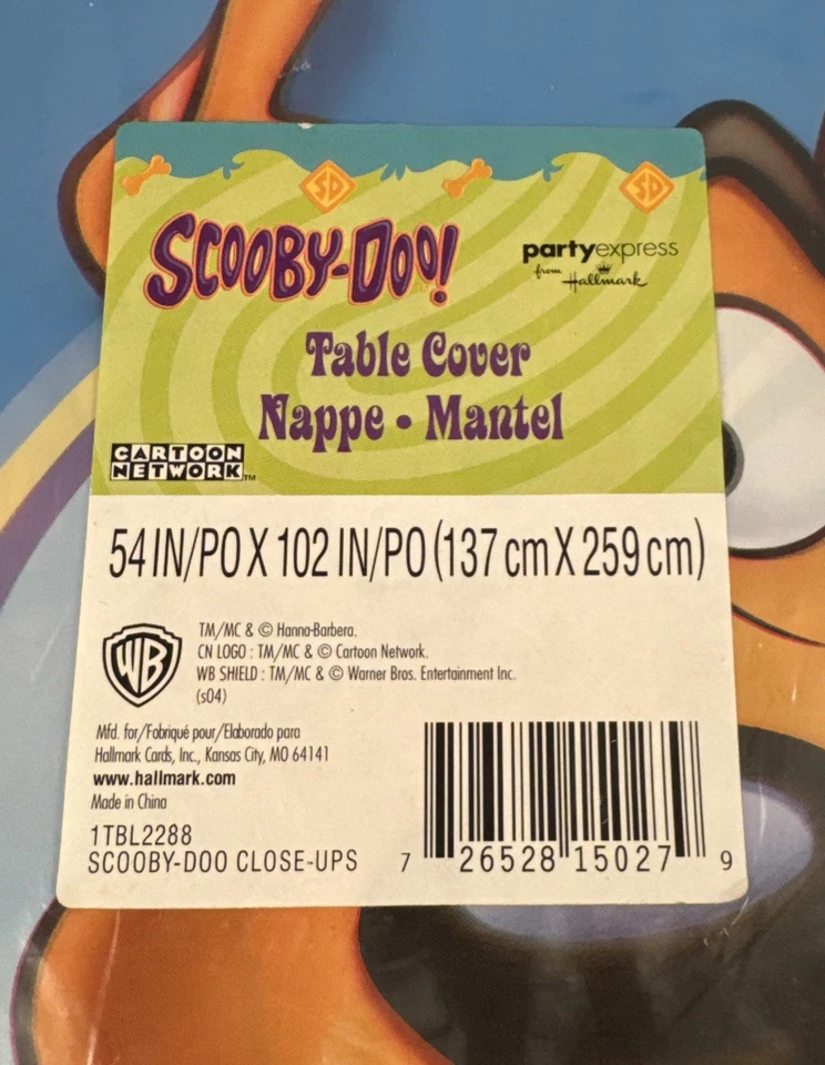 SCOOBY DOO 塑料桌套 54 英寸 x 102 全新 — 第 2/4 张图片