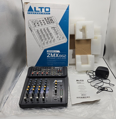 Alto Professional ZMX862 6-Channel Compact Mixer w/ Power Supply  W/Box + Manual