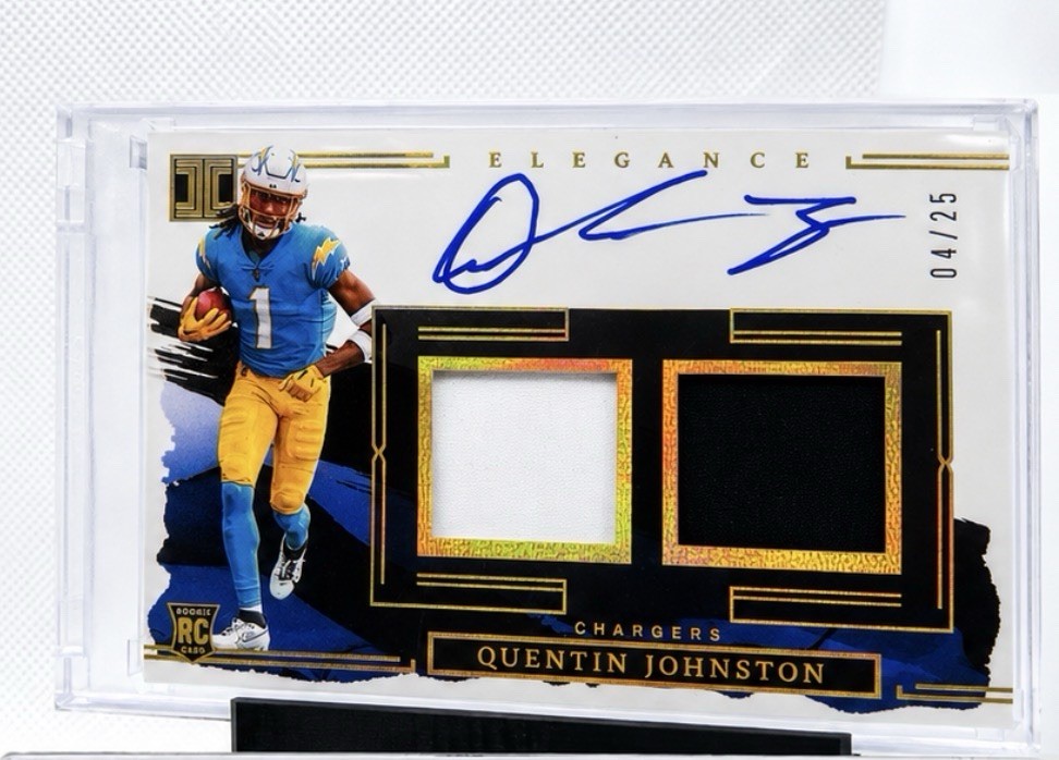 2023 Panini Impeccable - RPA Quentin Johnston #RPA-QJ Silver /25 (AU, MEM, RC)