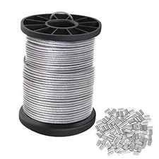 Vinyl Coated Picture Hanging Wire 1.5mm Up to 150lbs,100 Feet(30.5M) Stainless 
