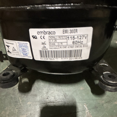 Embraco EMI30ER Compressor 115-127V 60Hz R134a 1/4 Ton Therm Protected