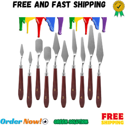 10PCS Palette Knife Stainless Steel Painting Knife Metal Artist Knives Spatula 