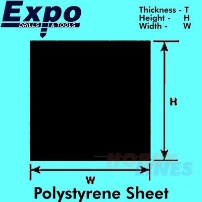 STYROLPLATTE SCHWARZ 0,50-2,00mm 228x330mm A4 Styropor Kunststoff ABS Expo Tools