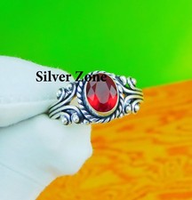 Garnet Gemstone 925 Sterling Silver Handmade Jewelry Ring Size 5 to 13
