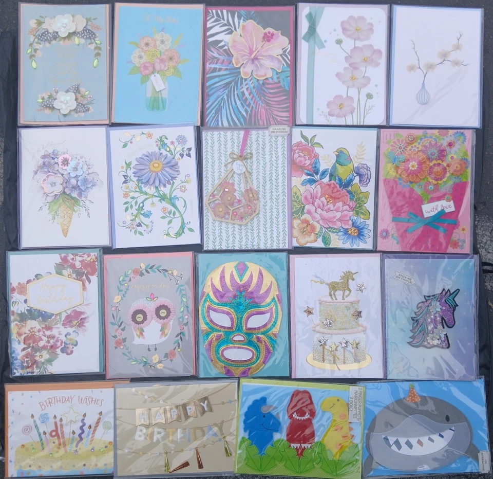 NUEVO CON ETIQUETAS* Suministro de por vida de tarjetas de felicitación de papiro (más de 250 tarjetas, más de 25 temas) Foto 4 de 4