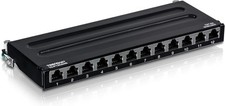 12-Port Cat6A Shielded Patch Panel, 10G Ready, Cat5e,Cat6,Cat6A Compatible, M...