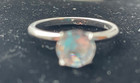 Women's 7 Vintage signed ring silver tone solitaire .25” crystal Estate — photo 2