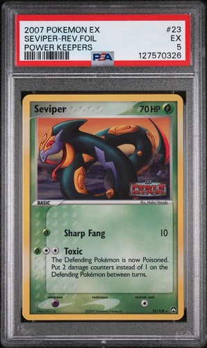 2007 POKEMON EX POWER KEEPERS #23 SEVIPER REVERSE HOLO FOIL STAMPED PSA 5