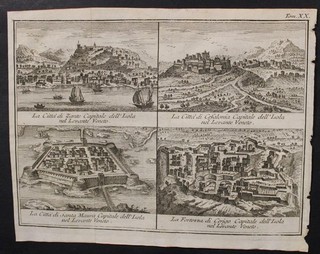 ZAKYNTOSKEFALONIA LEFKADA KYTHERA FORT GREECE 1753 SALMON UNUSUAL ANTIQUE VIEWS