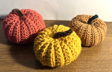Crochet Pumpkin Amigurumi LOT 3 . Excellent Autumn Halloween Decor. Handmade