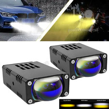 Pair Whiteyellow Dual Color 120w Mini Led Projector Lens Driving Fog Lights