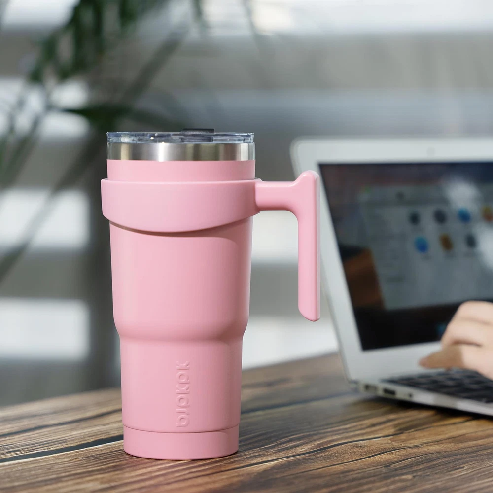 Tumbler With Handle 20 oz Stainless Steel Double Wall Insulated Tumbler Cups ...