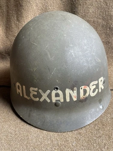 WWII WW2 US Army Military Firestone M-1 Helmet Liner with Marked / Name Painted