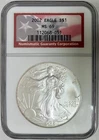 2002 American Silver Eagle, NGC MS-69, Older Holder