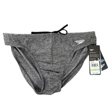 Speedo Men's Endurance Swim Race Brief 34" Heather Gray NEW with tags